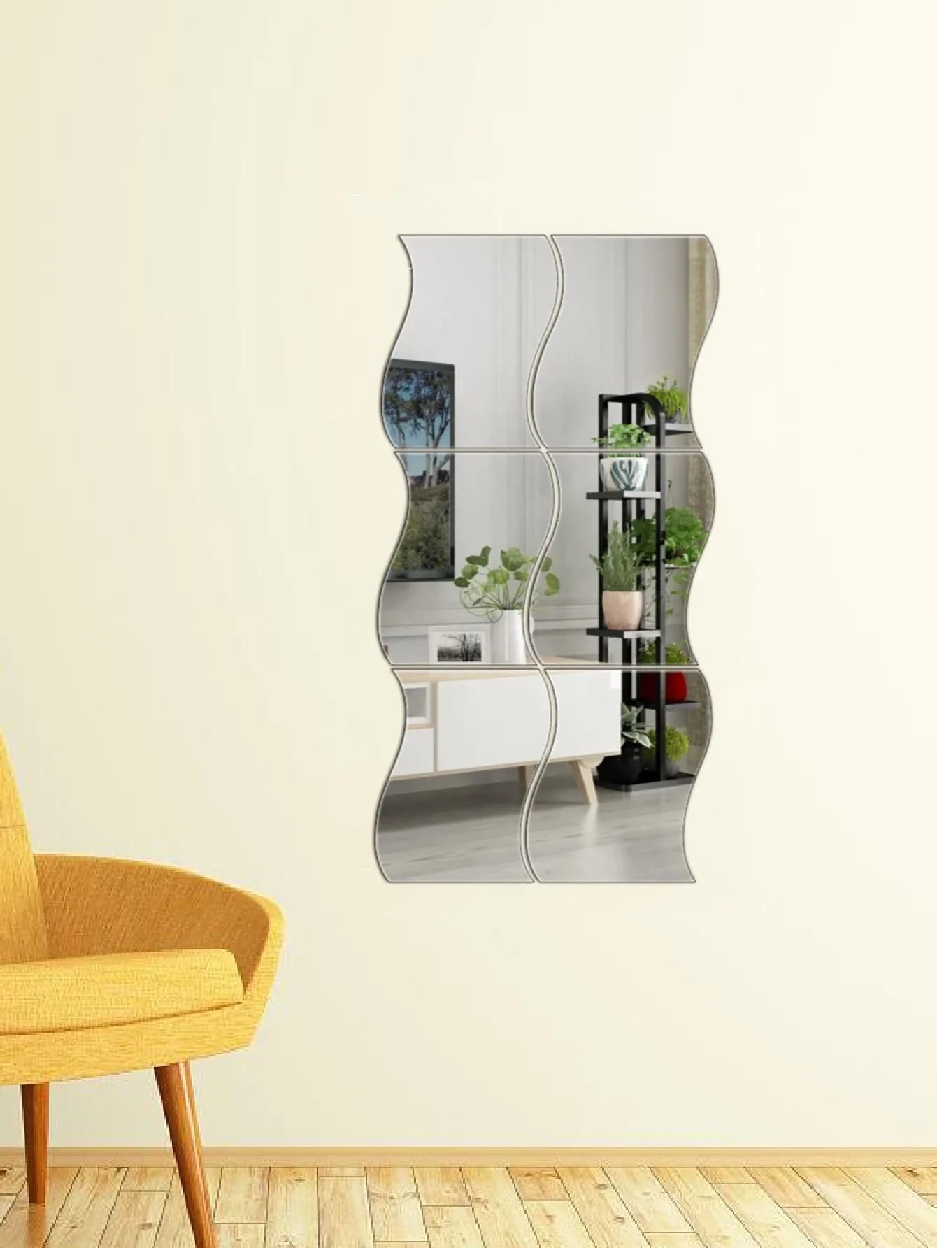 6x Silver Acrylic Mirror (Big Size Zigzag)