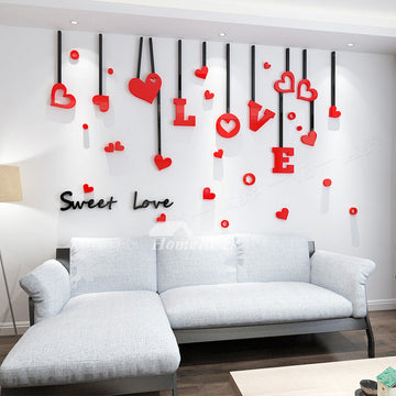 Love with heart Wall Art
