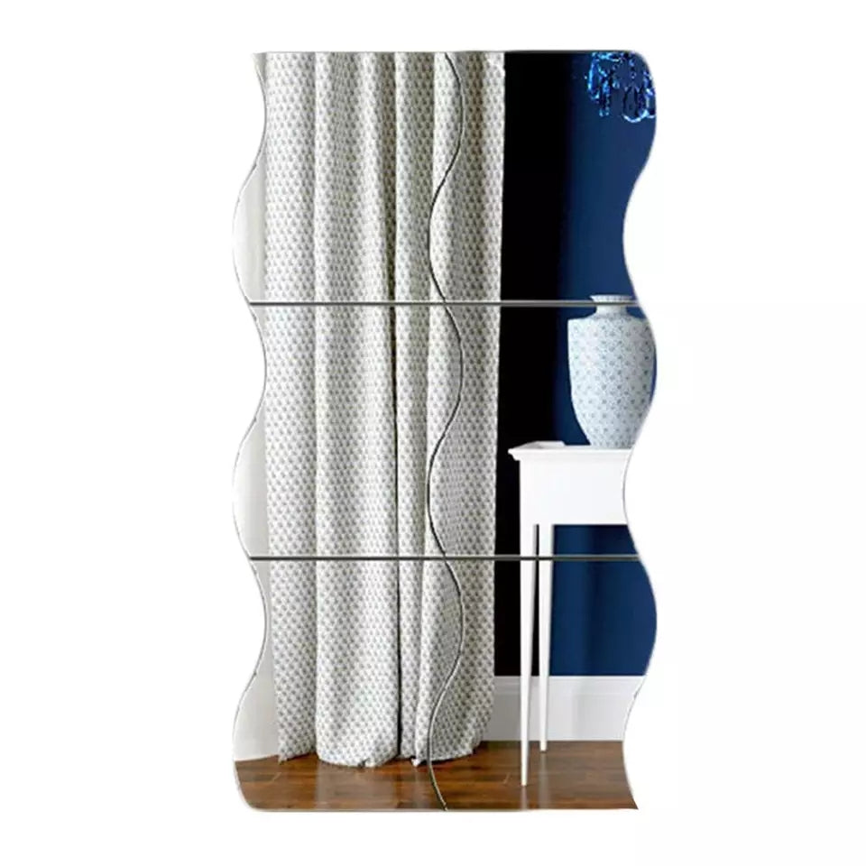 6x Silver Acrylic Mirror (Big Size Zigzag)