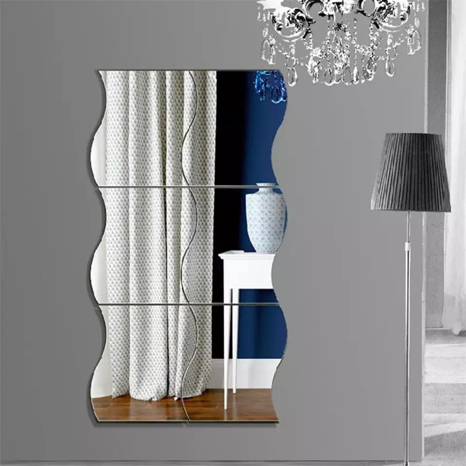6x Silver Acrylic Mirror (Big Size Zigzag)