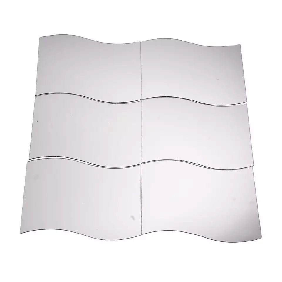 6x Silver Acrylic Mirror (Big Size Zigzag)