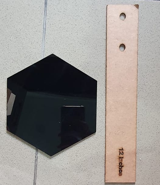 6x Acrylic mirror Hexagon wall decor(Black)