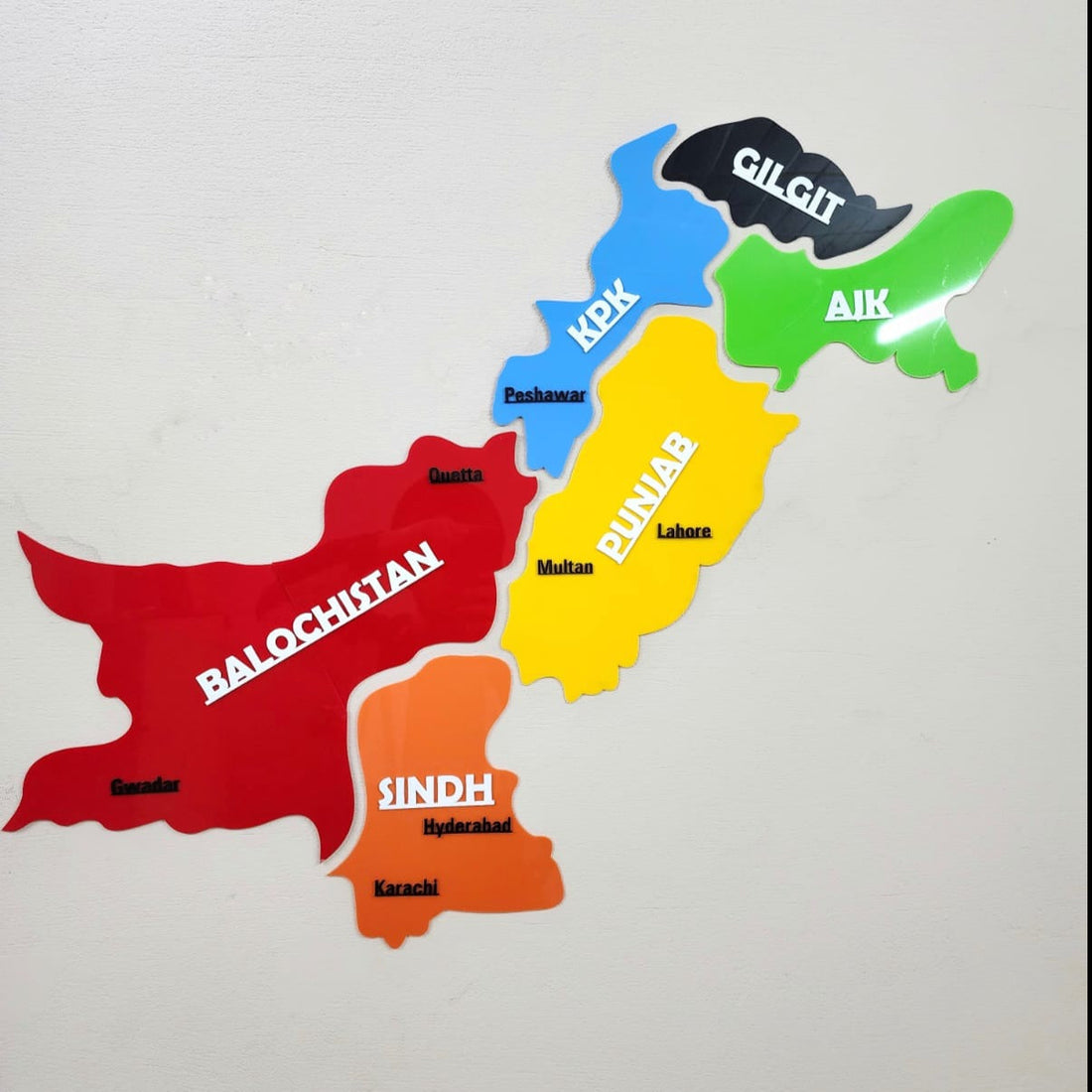 Colorful Pakistan Map - Wall Art
